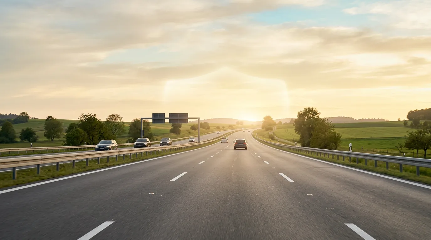 Abstrakte Straße mit Schutzsymbolik, Hero-Hintergrund, 1920x1080 Pixel